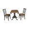 International Concepts Round 42 in Dual Drop Leaf Table, 2 Emily Side Chairs, Hickory/Washed Coal, 42 W, 42 L, 29.5 in H K45-42DP-C617P - alternate 2